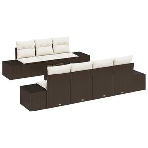 vidaXL Tuin Sofa Set met kussen 8 pcs Bruin poly rattan