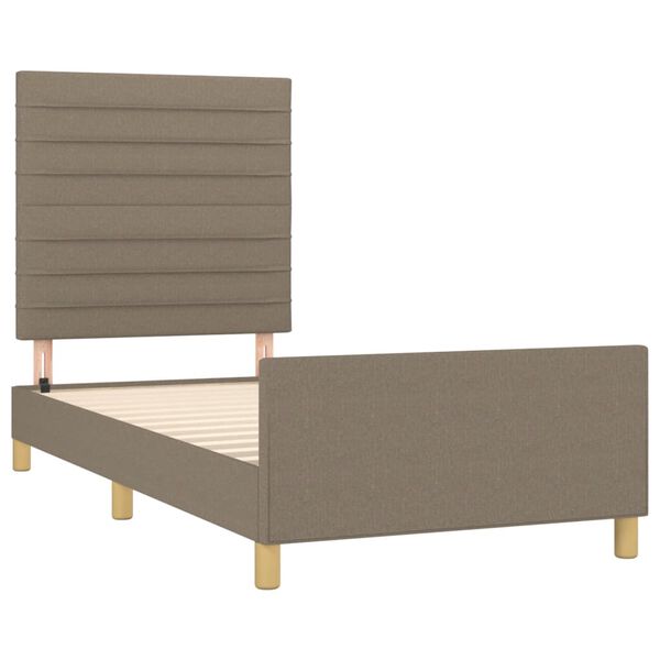 vidaXL Bedframe zonder matras 90x190 cm stof taupe