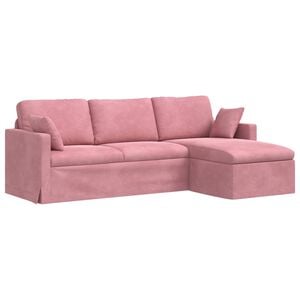 vidaXL Bank Roze 228 x 134 x 80 cm Fluweel