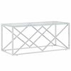 vidaXL Salontafel 110x45x45 cm roestvrij staal en glas