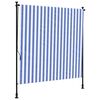 vidaXL Rolgordijn voor buiten 150x270 cm stof en staal blauw en wit