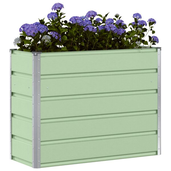 vidaXL Plantenbak Groen 100 x 40 x 75 cm Staal