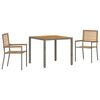 vidaXL Tuin eettafelset 3 st Grijs en Bruin poly rattan