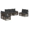 vidaXL Tuinbankenset 7 pcs Grijs en Donkergrijs poly rattan