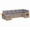 vidaXL 7-delige Loungeset met kussens poly rattan beige