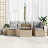 vidaXL Tuin Sofa Set met kussen 7 pcs beige en lichtgrijs