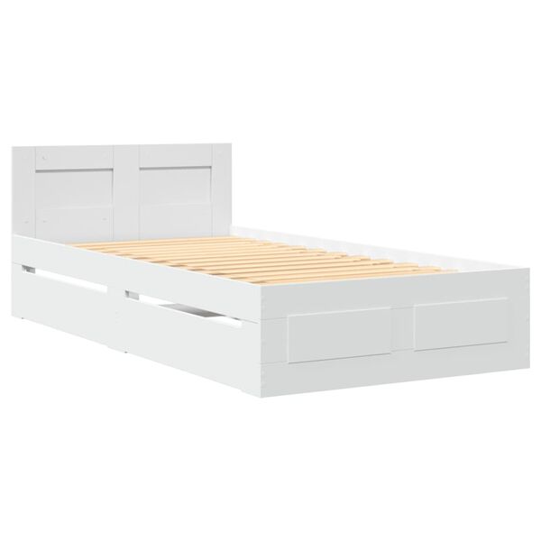 vidaXL Bedframe met hoofdeinde zonder matras 90x200 cm wit
