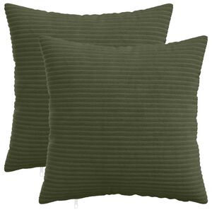 vidaXL Kussensloop 2 pcs HEERLEN Groen 30 x 30 cm corduroy