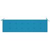 vidaXL Tuinbank met blauw kussen 175 cm massief teakhout
