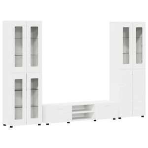 vidaXL Tv-meubelset FLORIN 3 st Wit Bewerkt hout