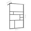 vidaXL Inloopdouchewand 100x195 cm ESG-glas transparant en zwart