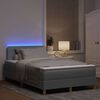 vidaXL LED Box Spring Bed met matras Lichtgrijs 120 x 200 cm Stof
