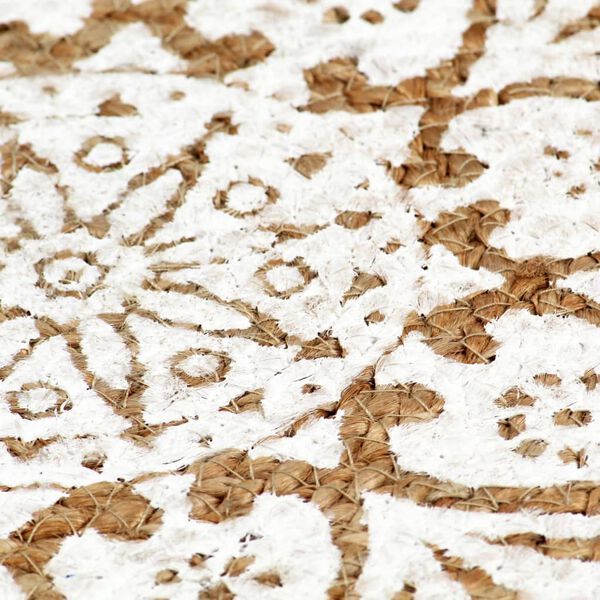 vidaXL Placemats 6 st rond 38 cm jute wit