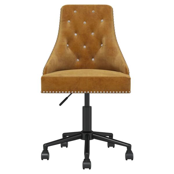 vidaXL Eetkamerstoel draaibaar fluweel bruin