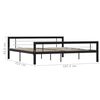 vidaXL Bedframe metaal zwart en wit 180x200 cm