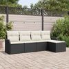 vidaXL Tuin Sofa Set Zwart poly rattan