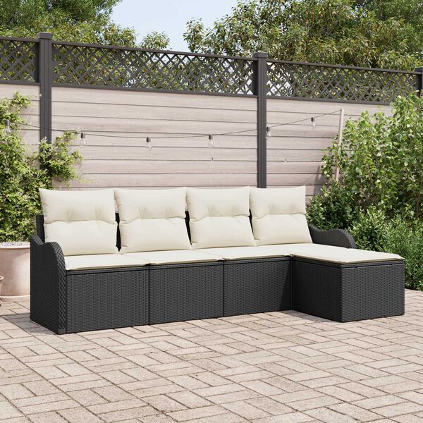 vidaXL Tuin Sofa Set Zwart poly rattan