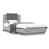 vidaXL Bedframe met hoofdeinde bewerkt hout grijs sonoma 90x190 cm