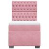 vidaXL Boxspring met matras fluweel roze 90x190 cm