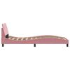 vidaXL Bedframe met hoofdeinde "Dover" 90x200 cm fluweel roze