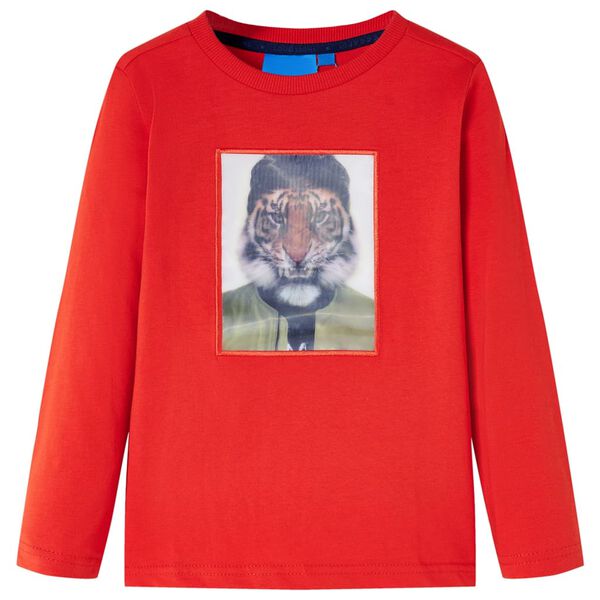 Kindershirt met lange mouwen 92 rood