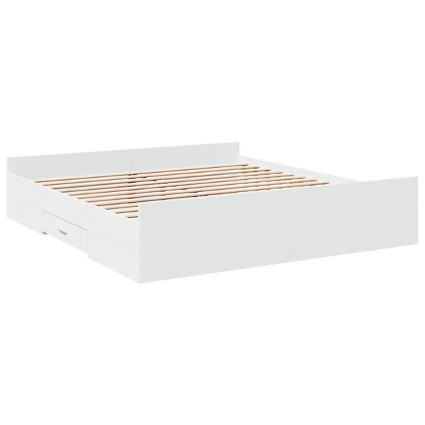 vidaXL Bedframe met lades bewerkt hout wit 200x200 cm