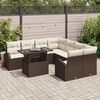 vidaXL Tuin Sofa Set met kussen met opslag 9 pcs Bruin Poly Rattan