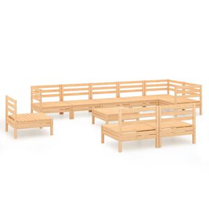 vidaXL 10-delige Loungeset massief grenenhout