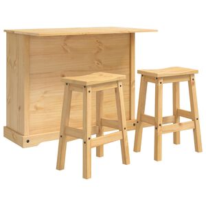 vidaXL Keuken Eiland Set 3 st Honing Wax 112 x 70 x 91,5 cm