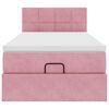vidaXL Bed poef met matras en LED's 80x200 cm fluweel roze