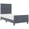 vidaXL Boxspringbed met hoofdeinde Donkergrijs 90 x 200 cm Fluweel