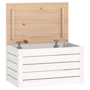 vidaXL Opbergbox wit 59,5x36,5x33 cm massief grenenhout