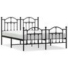 vidaXL Bedframe met hoofd- en voeteneinde metaal zwart 140x200 cm
