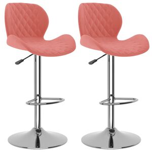 vidaXL Barkrukken 2 st fluweel roze