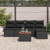 vidaXL Tuinbankenset met kussen 6 pcs Zwart poly rattan