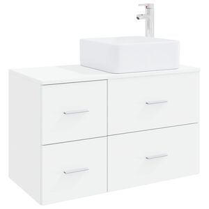 vidaXL Badkamermeubelset 2 pcs Wit Bewerkt hout