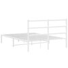 vidaXL Bedframe met hoofdbord metaal wit 140x200 cm