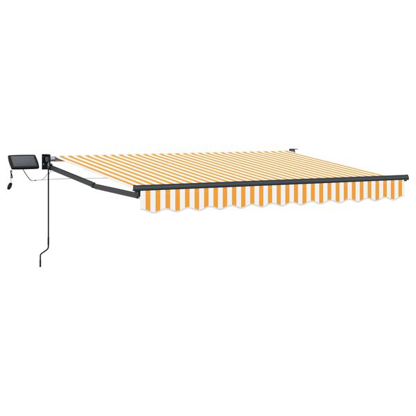 vidaXL Handbediende luifel met LED's Oranje en Wit 3,5 x 2,5 m