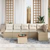 vidaXL Tuin Sofa Set 7 pcs Beige Poly riet