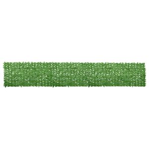 vidaXL Balkonscherm met groene bladeren 600x100 cm
