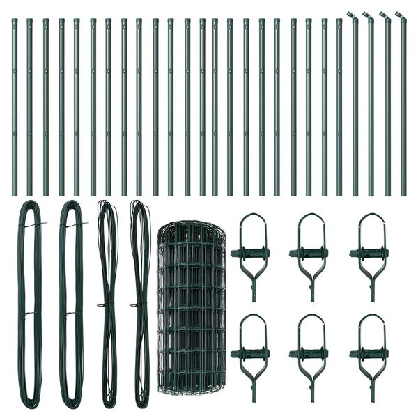 vidaXL Hek met Paal Groen 0,6 x 50 m Staal en PVC