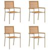 vidaXL Tuinstapelstoelen 4 st Bruin en beige