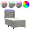 vidaXL Boxspring met matras en LED fluweel lichtgrijs 100x200 cm