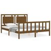 vidaXL Bedframe met hoofdbord massief hout honingbruin