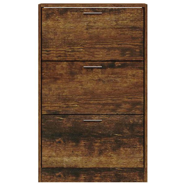 vidaXL Schoenenkast 63x24x103 cm bewerkt hout gerookt eikenkleurig