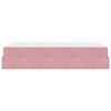 vidaXL Bedframe met matras met matras 2 pcs Roze Fluweel