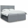vidaXL Boxspring met matras stof lichtgrijs 200x200 cm
