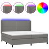 vidaXL Boxspring met matras en LED stof donkergrijs 200x200 cm