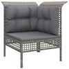 vidaXL 8-delige Loungeset met kussens poly rattan grijs