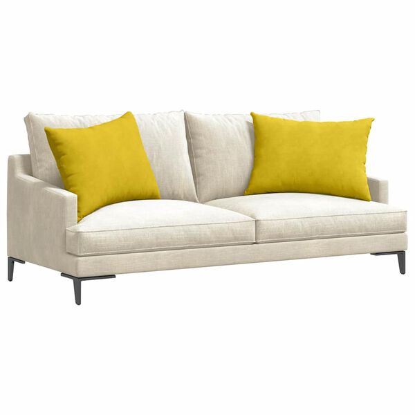 vidaXL Sofa Kussens 2 stuks Geel 70 x 50 cm Cordstof